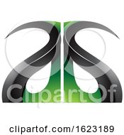 Poster, Art Print Of Black And Green Curvy Letters A And G
