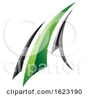Black And Green Flying Letter A
