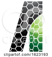 Poster, Art Print Of Black And Green Honeycomb Pattern Letter A