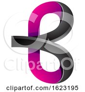 Poster, Art Print Of Black And Magenta Curvy Letter B