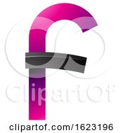 Poster, Art Print Of Black And Magenta Curvy Letter F