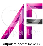 Poster, Art Print Of Black And Magenta Letters A And F