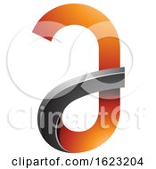 Poster, Art Print Of Black And Orange Curvy Letter A
