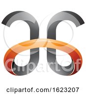 Poster, Art Print Of Orange And Black Curvy Letters A And G
