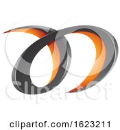Poster, Art Print Of Black And Orange Curvy Letters A And D