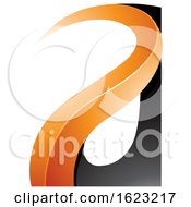 Poster, Art Print Of Black And Orange Curvy Letter A