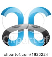 Poster, Art Print Of Blue And Black Curvy Letters A And G