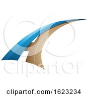 Blue And Beige Flying Letter A