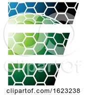 Poster, Art Print Of Black Green And Blue Honeycomb Pattern Letter E