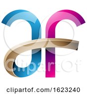 Poster, Art Print Of Blue And Magenta Curvy Letters A And F