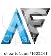Poster, Art Print Of Black And Blue Dual Letters A And F