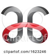 Poster, Art Print Of Red And Black Curvy Letters A And G