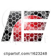 Poster, Art Print Of Red And Black Honeycomb Patter Letters A And E