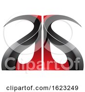Poster, Art Print Of Red And Black Curvy Letters A And G