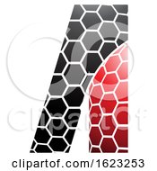 Poster, Art Print Of Black And Red Honeycomb Pattern Letter A