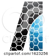 Poster, Art Print Of Black And Blue Honeycomb Pattern Letter A