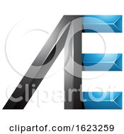 Poster, Art Print Of Black And Blue Letters A And E