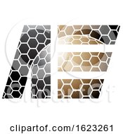 Poster, Art Print Of Brown And Black Honeycomb Patter Letters A And E