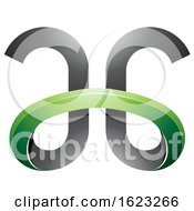 Poster, Art Print Of Green And Black Curvy Letters A And G