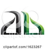 Poster, Art Print Of Green And Black Bow Like Letters A And B