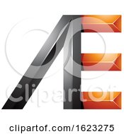 Poster, Art Print Of Black And Orange Letters A And E