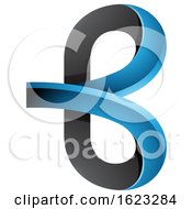 Black And Blue Curvy Letter B