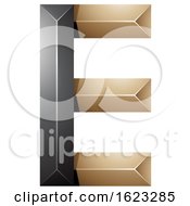 Poster, Art Print Of Black And Beige Or Gold Letter E