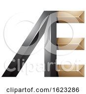 Poster, Art Print Of Black And Beige Letters A And E