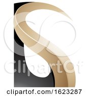 Poster, Art Print Of Black And Beige Or Gold Curvy Letter G