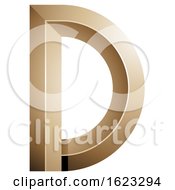 Poster, Art Print Of Beige Or Gold Letter D