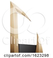 Poster, Art Print Of Black And Beige Or Gold Arrow Shaped Letter C