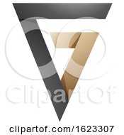 Poster, Art Print Of Black And Beige Folded Triangle Letter G