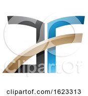 Poster, Art Print Of Blue Beige And Black Letters A And F