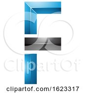 Poster, Art Print Of Blue And Black Letter F