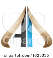 Poster, Art Print Of Blue And Beige Arrow Like Letters A And D