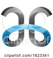 Poster, Art Print Of Blue And Black Curvy Letters A And G