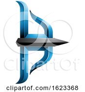 Poster, Art Print Of Blue And Black Bow And Arrow