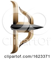 Poster, Art Print Of Beige Or Gold And Black Bow And Arrow