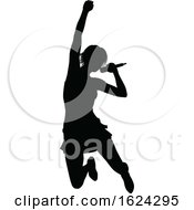 Singer Pop Country Or Rock Star Silhouette Woman by AtStockIllustration