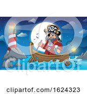 Poster, Art Print Of Pirate Captain In A Boat