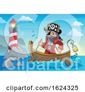 Poster, Art Print Of Pirate Captain In A Boat