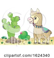 Poster, Art Print Of Cute Llama In A Desert