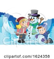 Children Making A Snowman