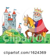 Poster, Art Print Of Horseback King Near A Castle