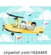 Kids Student Aviator School Plane Illustration