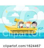 Kids Student School Boat Illustration