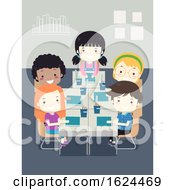 Poster, Art Print Of Kids Student School Classroom Seat Illustration