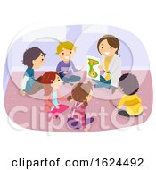 Poster, Art Print Of Stickman Kids Room Group Counseling Illustration