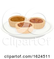 Butter Tarts Pastry On Plate