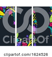 Poster, Art Print Of Stencil Tropical Banners Background Illustration